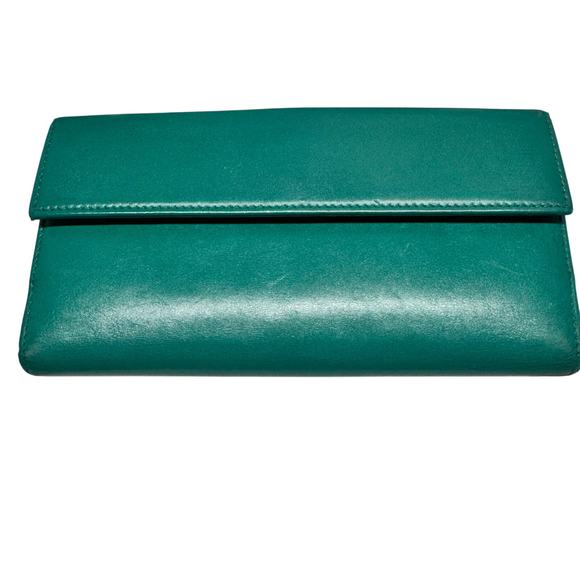 Gucci piston teal leather wallet - Picture 1 of 10